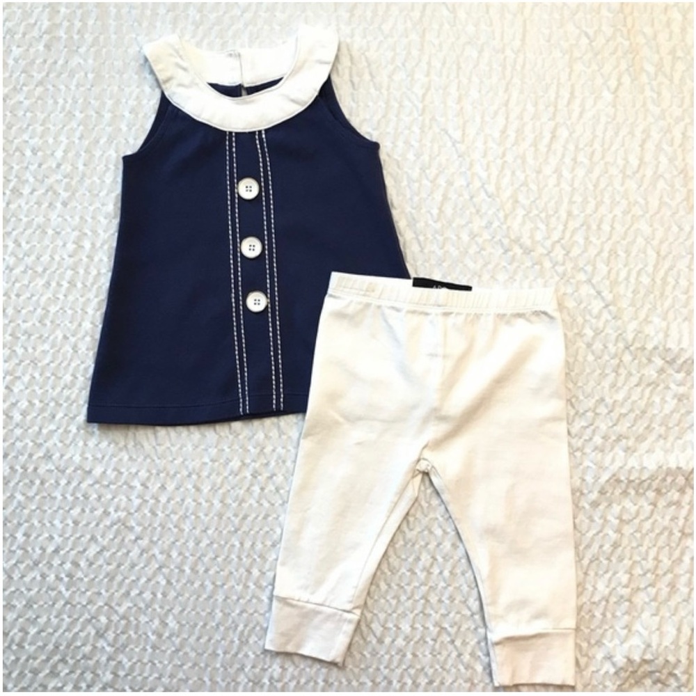 Girl’s Navy and White Kids Matching Set Size 18 Months